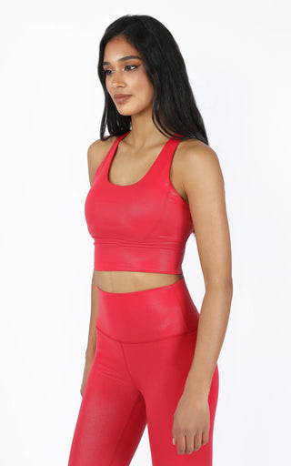 Wonderlink Liquid Foil Print Longline Racerback Warrior Bra