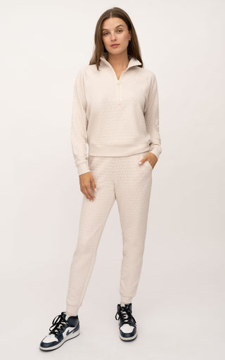 Diamond Love Half Zip Top And Jogger Set