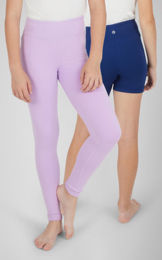 Girls 2 PK Lux Crossover Legging + 6" Bike Short