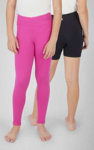 Girls 2 PK Lux Crossover Legging + 6" Bike Short