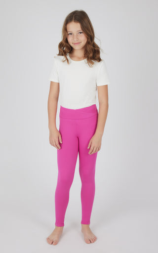 Girls 2 PK Lux Crossover Legging + 6" Bike Short