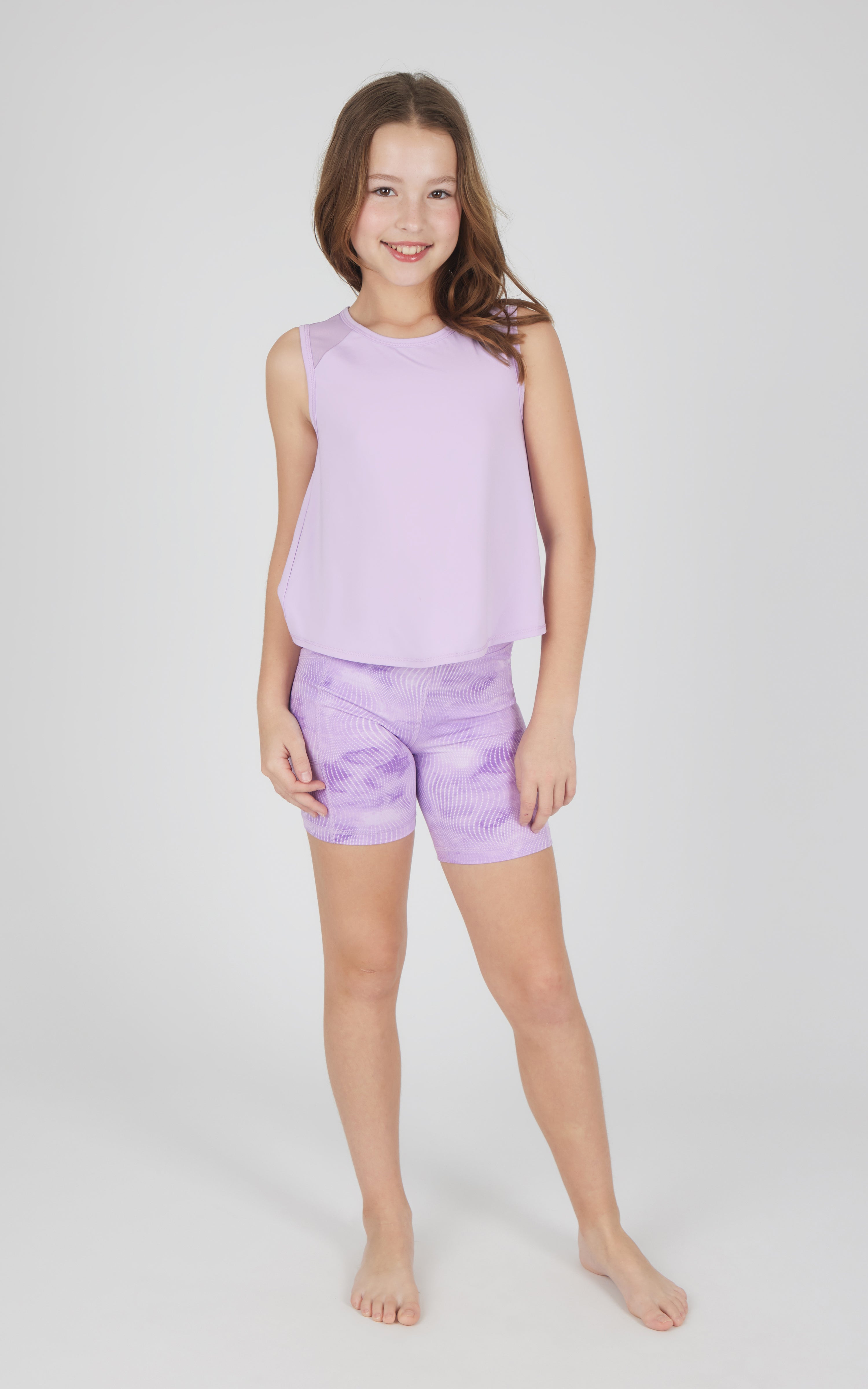 Girls 2 PC Lux Tank + Bike Short Set