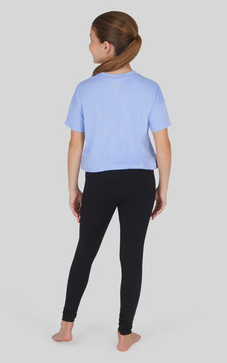 Girls 3 PC T-Shirt + Interlock Crossover Legging + Flared Pant Set