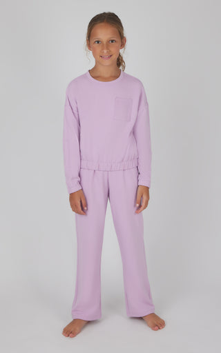 Girls 2 PC Terry Brushed Pullover and Pant Set