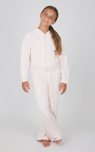Girls 2 PC Zip Jacket and Wide Leg Pant Set