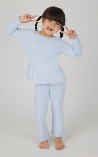 Toddler 2 PC Melange Pullover Top and Flare Leg Pant