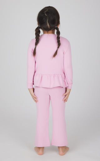 Toddler 2 PC Melange Pullover Top and Flare Leg Pant