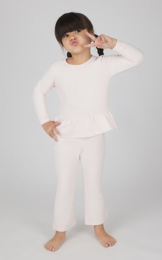 Toddler 2 PC Melange Pullover Top and Flare Leg Pant
