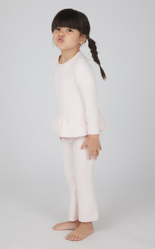 Toddler 2 PC Melange Pullover Top and Flare Leg Pant