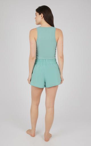 2 PC Heavenly Ribbed Tank and Lightstreme Smocked Short Set