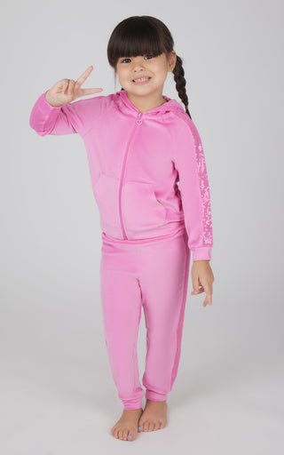 Toddler Girls 2 PC Velour Hoodie Jacket and Jogger