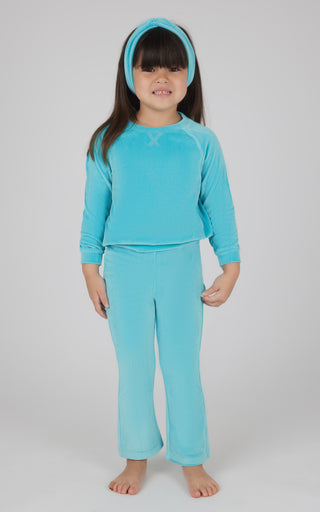 Toddler 3 PC Ribbed Top + Flared Leg Pant + Headband Set