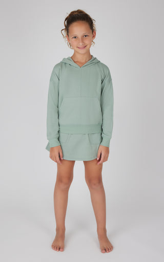 Girls 2 PC Terry Brushed Hoodie and Cargo Skort