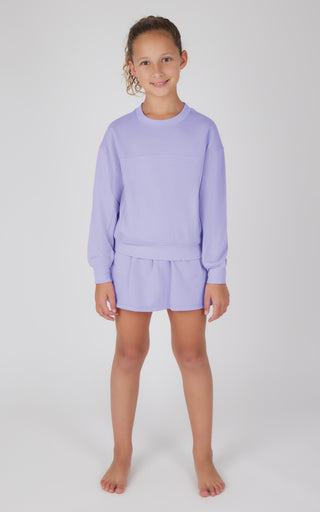 Girls 2 PC Terry Brushed Pullover and Skort