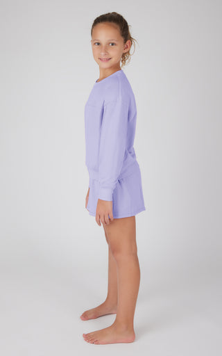 Girls 2 PC Terry Brushed Pullover and Skort