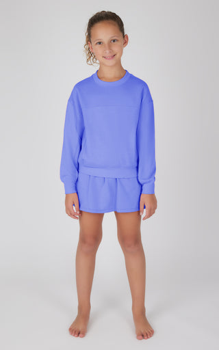 Girls 2 PC Terry Brushed Pullover and Skort
