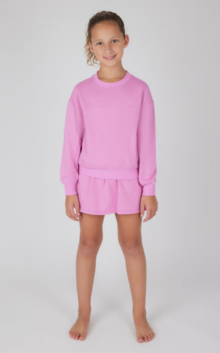 Girls 2 PC Terry Brushed Pullover and Skort