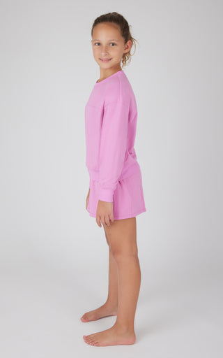 Girls 2 PC Terry Brushed Pullover and Skort