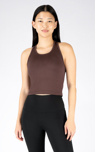 Ribbed Tank with Padded Bra