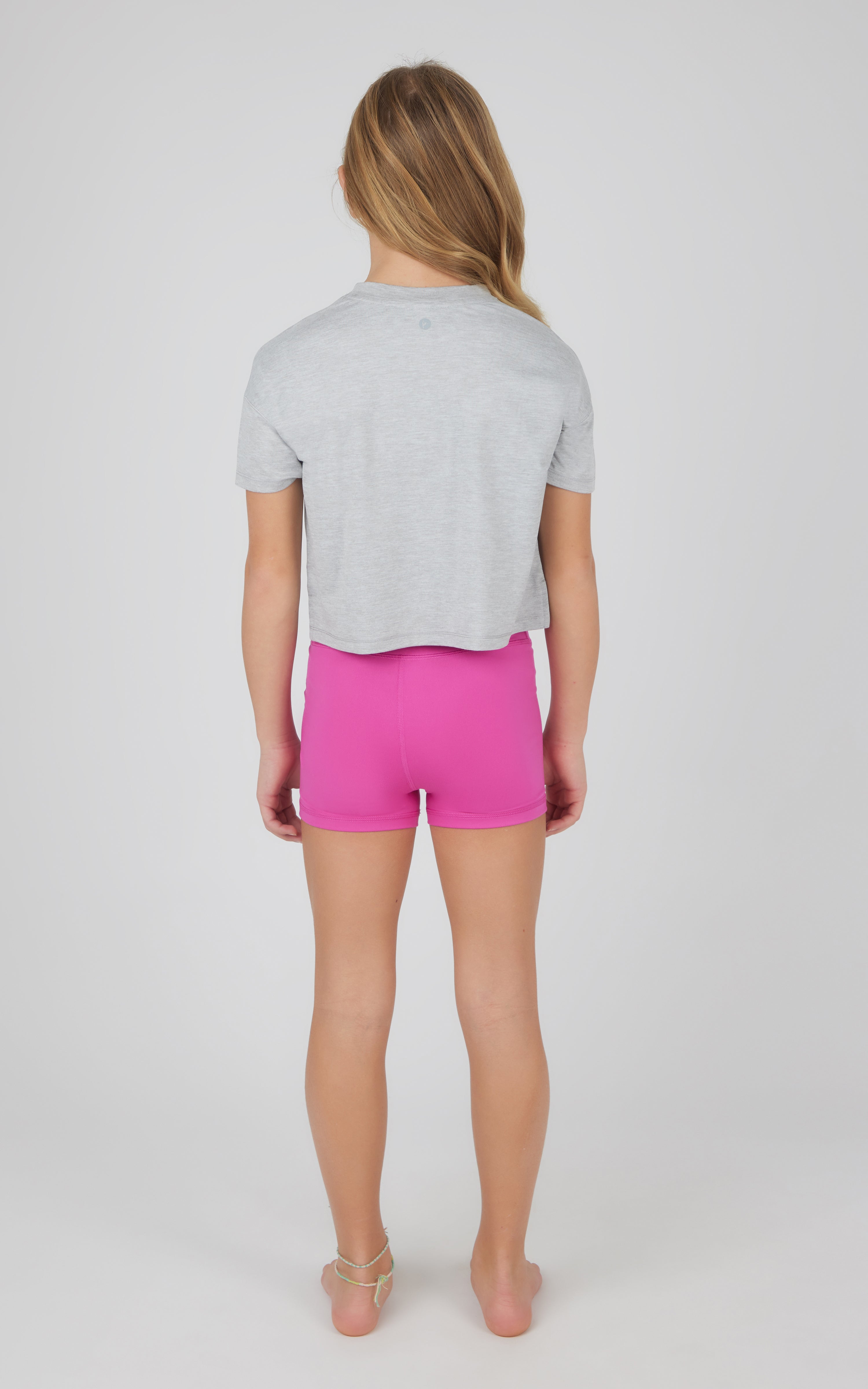 Girls 3 PC Short Sleeve Tee + Interlock Crossover Short + Flared Leg Pant Set