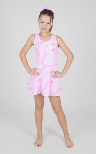 Girls 3 PC Lux Lettuce Edge Tank + Skort + Scrunchie Set