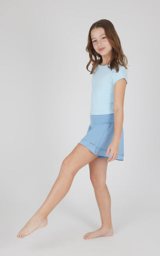 Girls 2 PC Short Sleeve Tee + Woven Short
