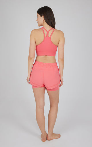 2 PC Seamless Longline Bra and 2 in 1 Short Set