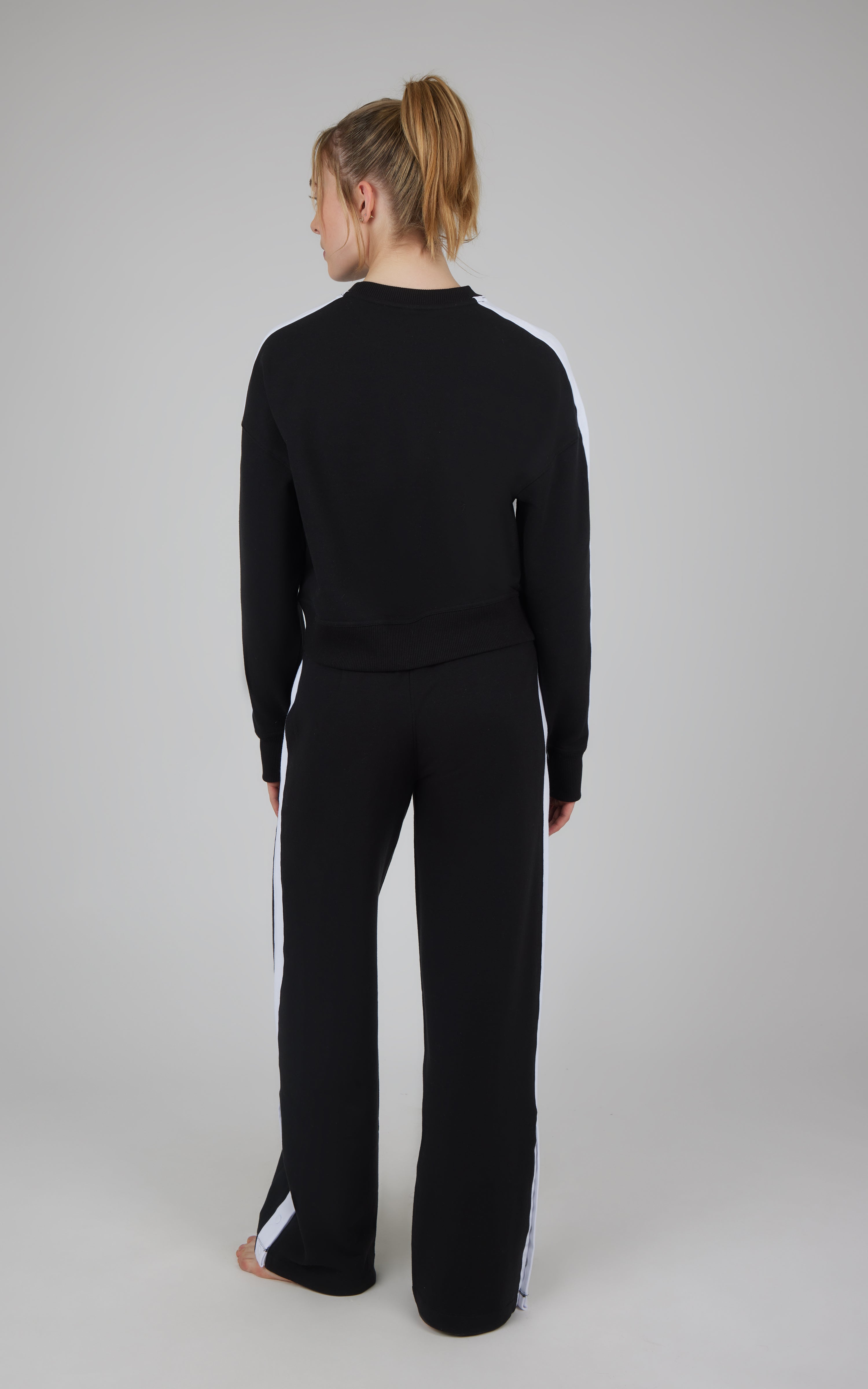 2 PC Cloud Plush Sweatshirt and Wide Leg  Snap Bottom Pant Set