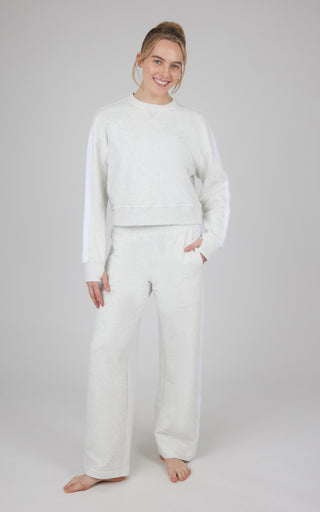 2 PC Cloud Plush Sweatshirt and Wide Leg Snap Bottom Pant Set