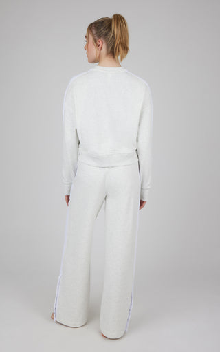 2 PC Cloud Plush Sweatshirt and Wide Leg Snap Bottom Pant Set