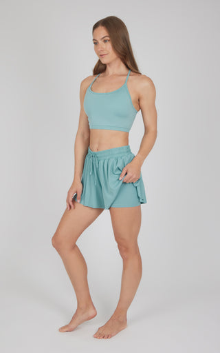 2 PC Seamless Bra and Ribbed 2 in 1 Running Short