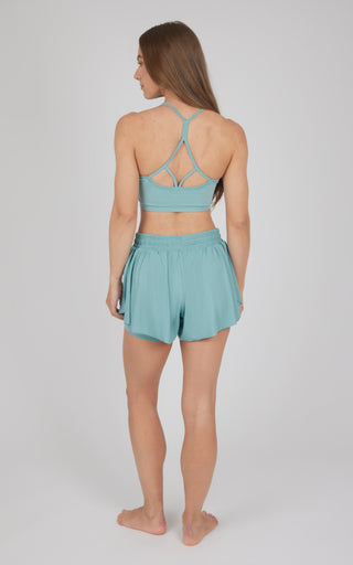 2 PC Seamless Bra and Ribbed 2 in 1 Running Short