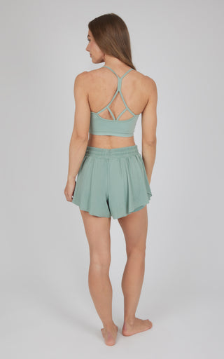 2 PC Seamless Bra and Ribbed 2 in 1 Running Short