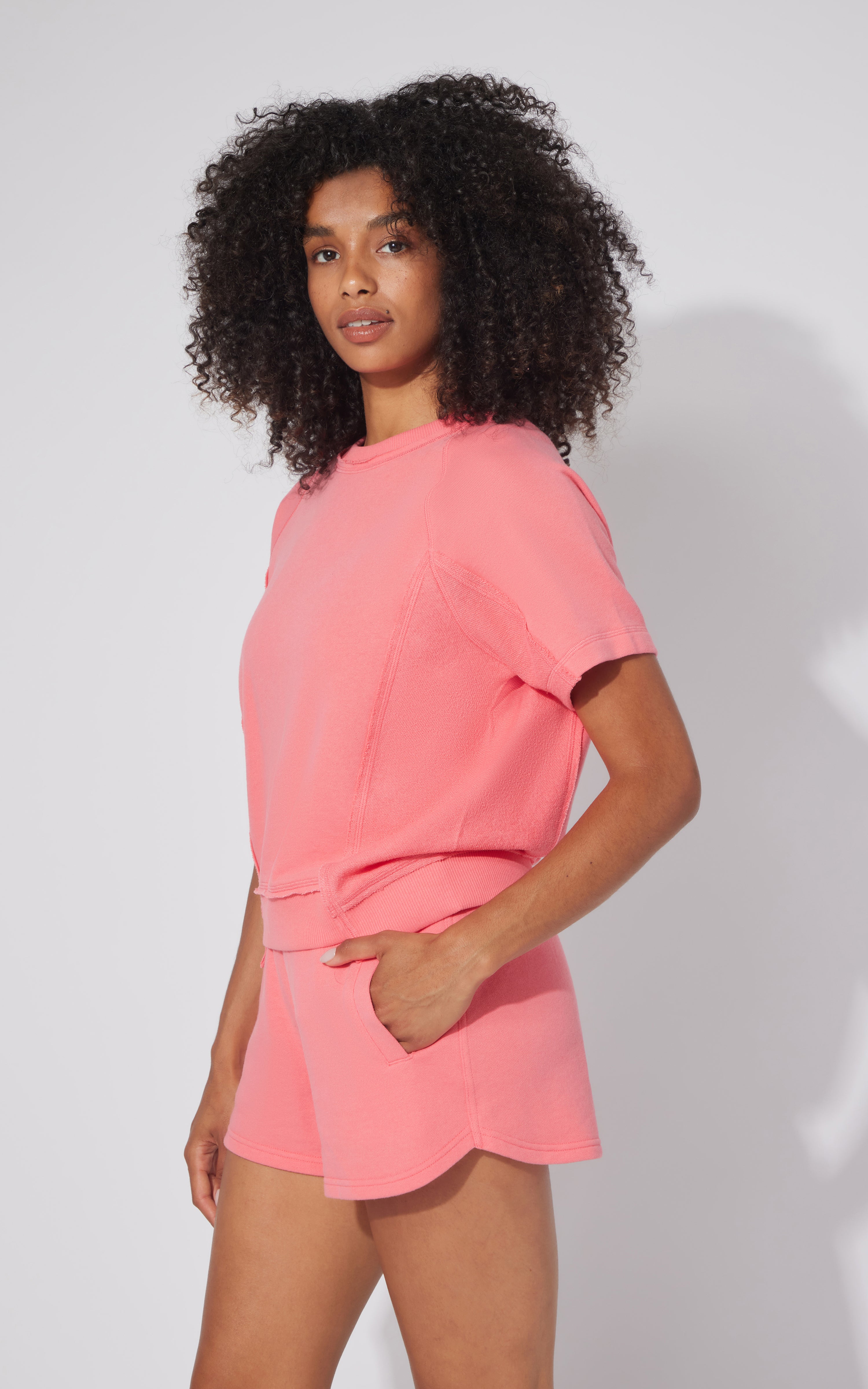 2 Pc Loop Terry Short Sleeve and Short Set