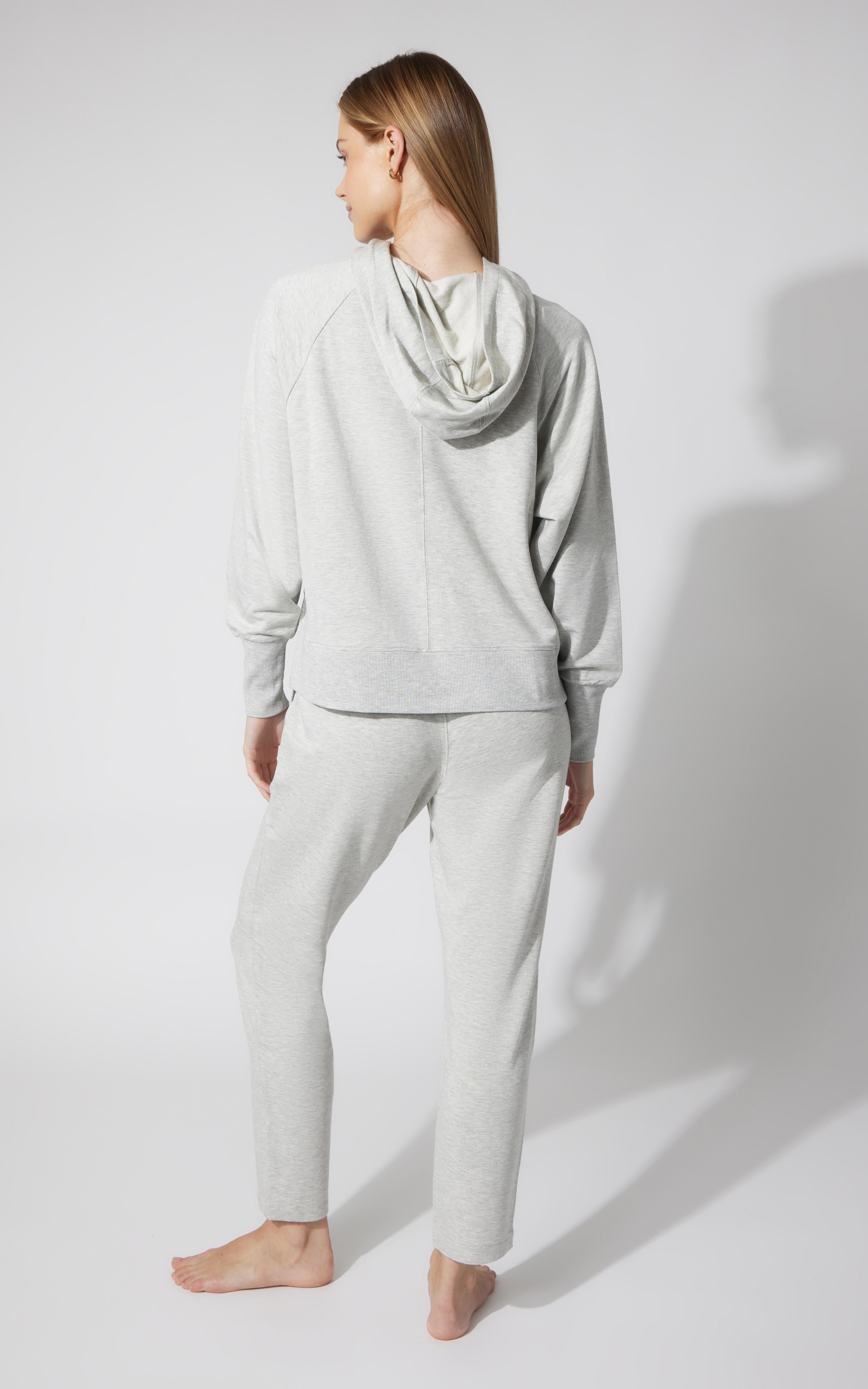 2 Pc Terry Pullover Hoodie and Straight Leg Pant Set