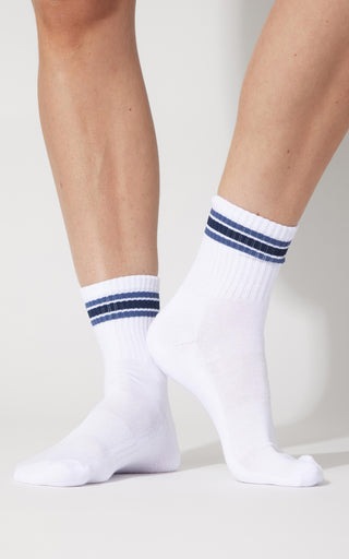 3 PC Washed Loop Terry Crew Neck Long Sleeve + High Waist Short + Sock Set