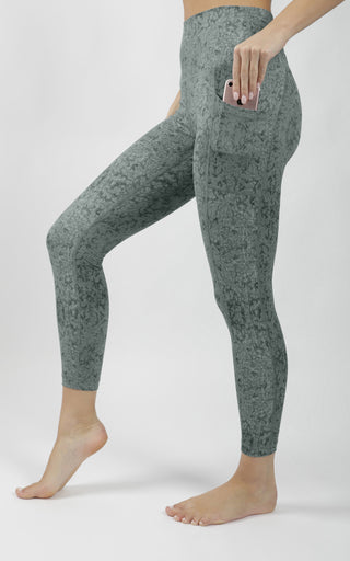 Nude Tech Water Droplet High Waist Elastic Free Side Pocket 7/8 Ankle Legging