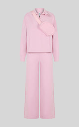 Girls 3 PC Softlite Alara Half-Zip, Noa Wide Leg Pant & Bag Set - Htr.Bleached Mauve - 1
