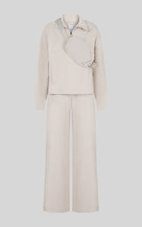 Girls 3 PC Softlite Alara Half-Zip, Noa Wide Leg Pant & Bag Set - Htr.Nacreous Clouds - 1