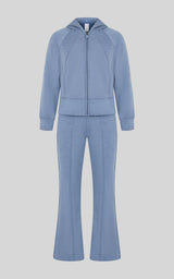 Girls 3 PC Softlite Kaelia Full-Zip Hoodie, Flare Pant & Bag Set - Htr.Wild Wind - 2