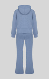 Girls 3 PC Softlite Kaelia Full-Zip Hoodie, Flare Pant & Bag Set - Htr.Wild Wind - 3