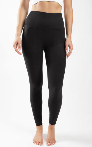 Ribbed Contrast High Waist Front Pocket Jogger