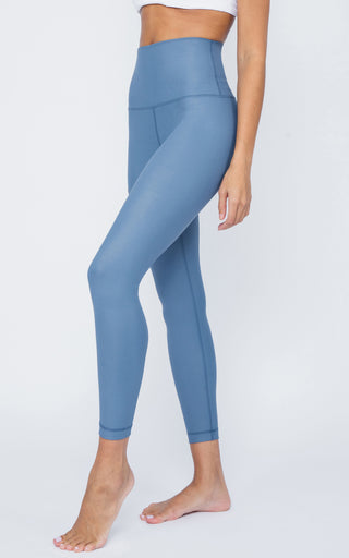 Interlink Faux Leather Elastic Free Super High Waist Cire Ankle Legging