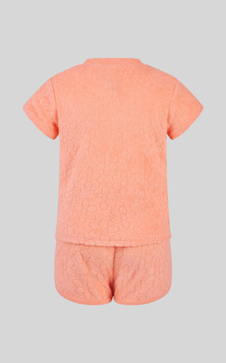 Toddler Girls 2 PC Towel Terry Short Sleeve Top and Dolphin Short