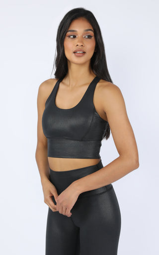 Wonderlink Liquid Foil Print Longline Racerback Warrior Bra