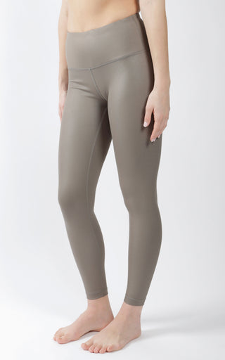 Interlink Faux Leather High Waist Cire Ankle Legging
