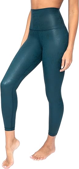 Interlink Faux Leather High Waist Cire Ankle Legging