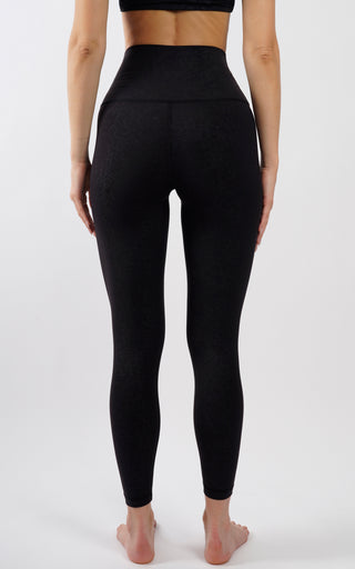 Interlink Thunderstorm Embo Print Ankle Super High Waist Leggings with Elastic Free Waistband