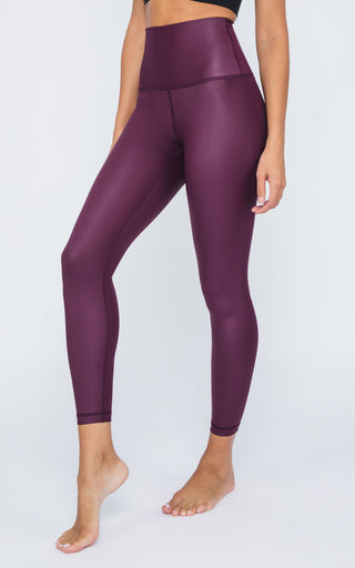 Interlink Faux Leather Elastic Free Super High Waist Cire Ankle Legging