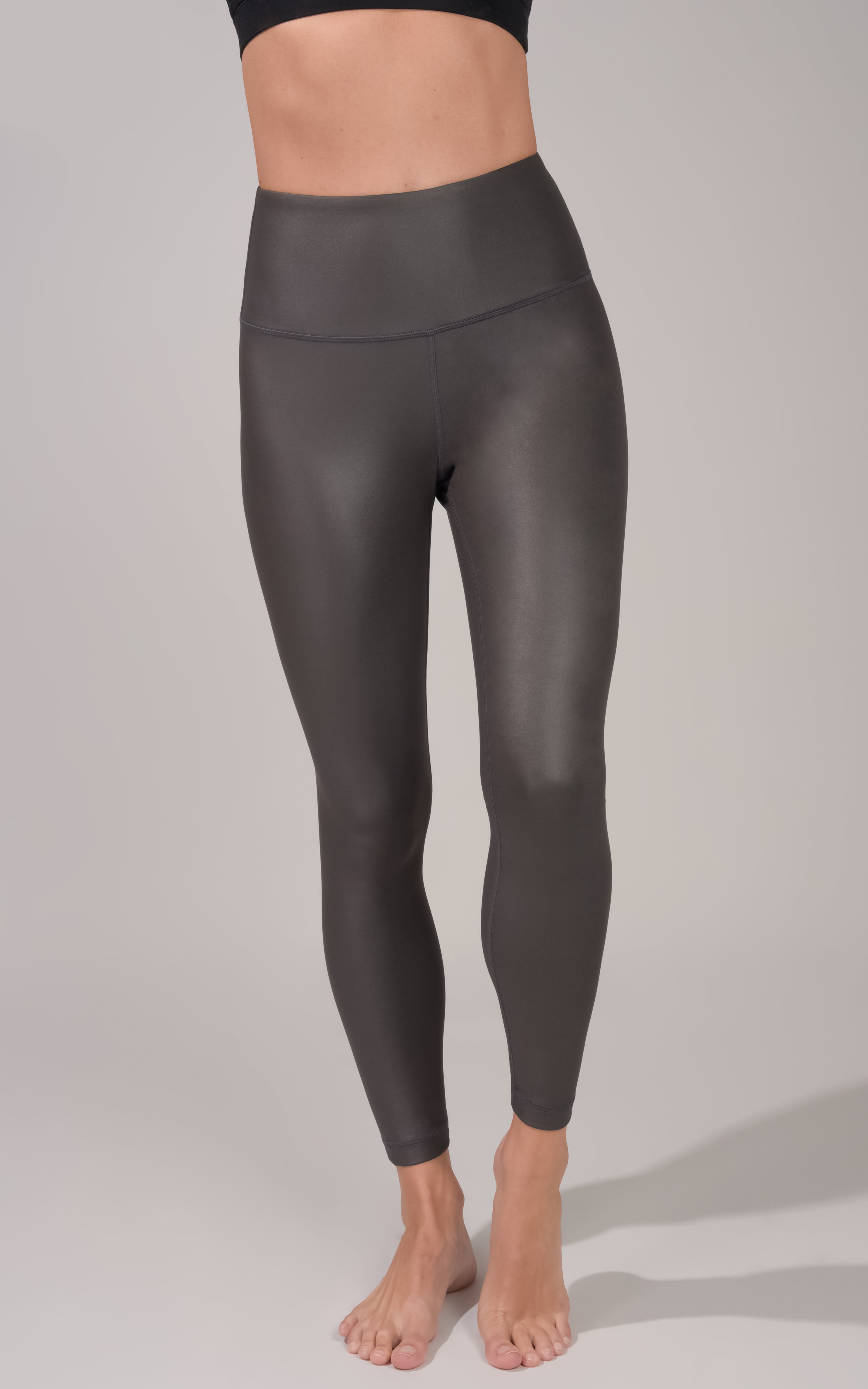 Interlink Faux Leather High Waist Cire 7/8 Ankle